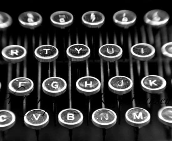 Close view of typewriter keys